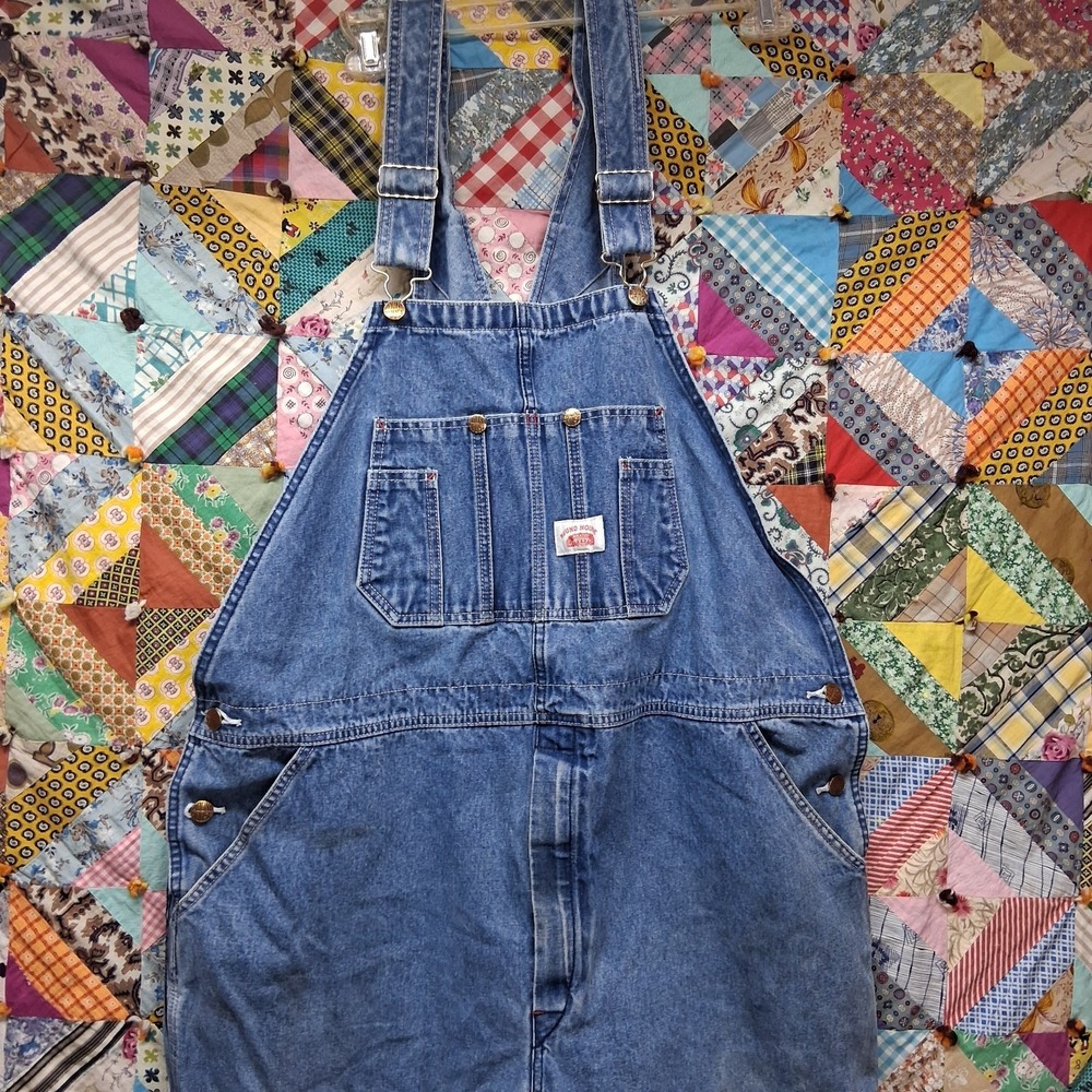 Round‎ House Overalls Mens 42x30 Denim Blue Jeans Bib Dungaree Lot 699 Carpenter